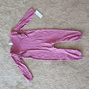 Carters Baby Girl Romper Ruffle Long Sleeve Mauve 24 Months